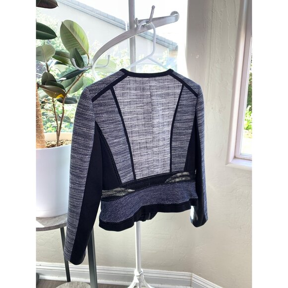 WHBM Multi Tweed Momento Jacket Blazer Zip Size 4 Washable Contrast Crop 6940 - Picture 10 of 11